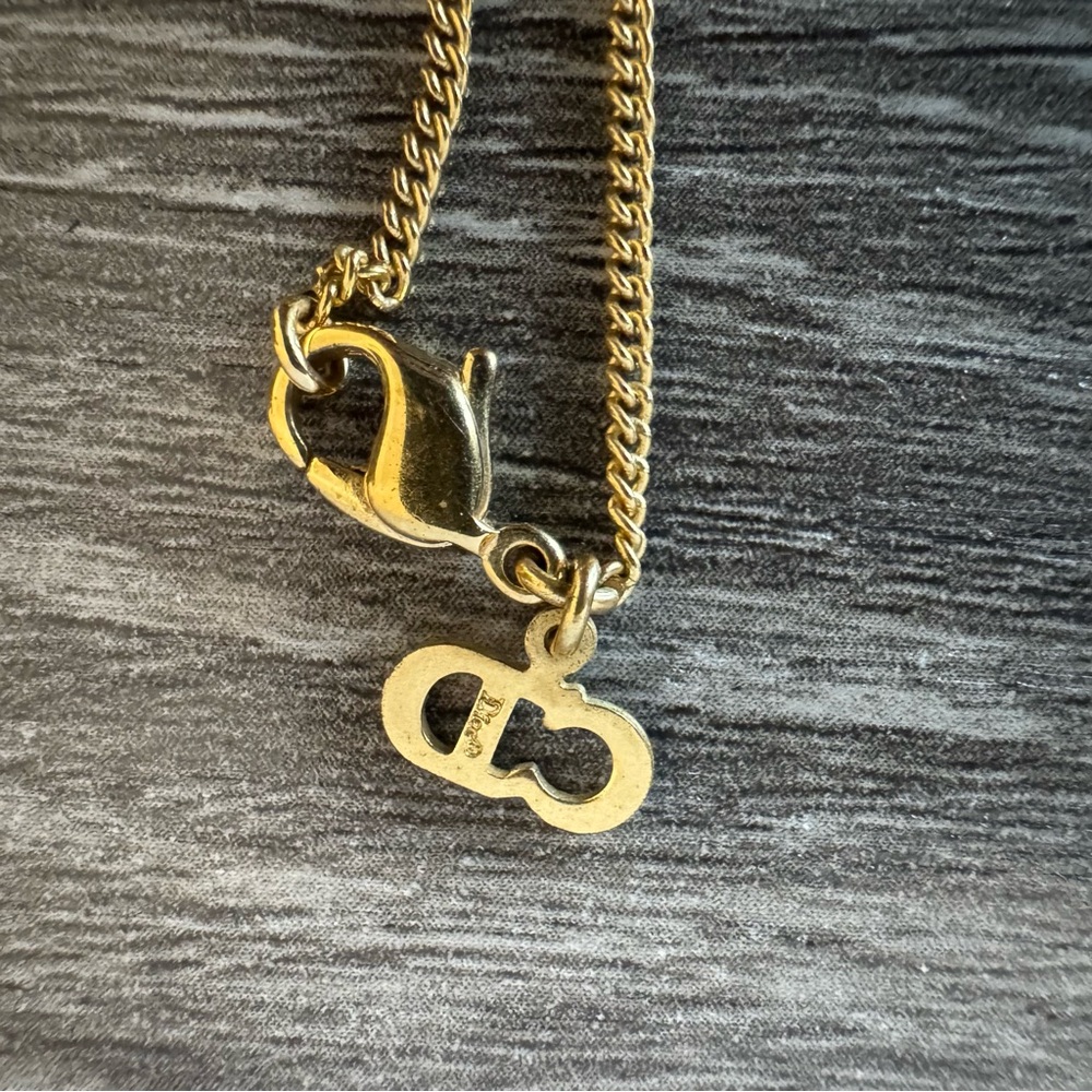 Dior Gold Heart Charm Necklace - Picture 3 of 5